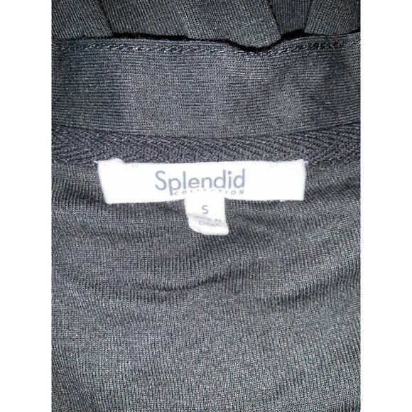 Splendid Black Button-Up Cardigan Tee Top Modal Women's - Picture 4 of 5